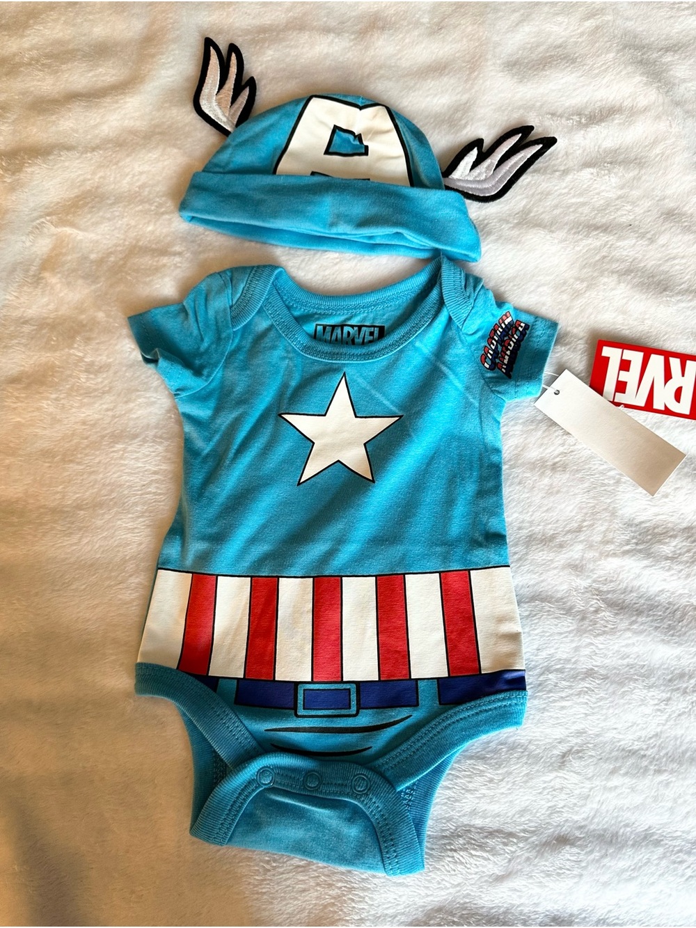 Marvel Infant Captain America Inspired Blue Hero Matching Set
